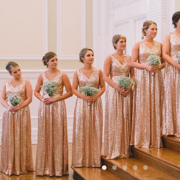 Christina Wu Dresses & Skirts - Christina Wu Celebration rose gold bridesmaid gown